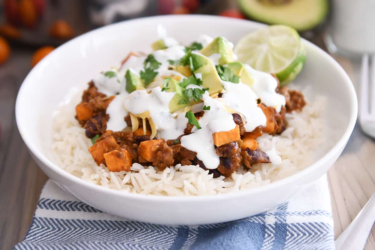 Sweet potato and black bean burrito bowls